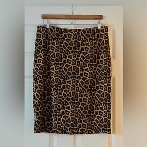 Michael Kors Leopard-Print Pencil Skirt in Brown and Black